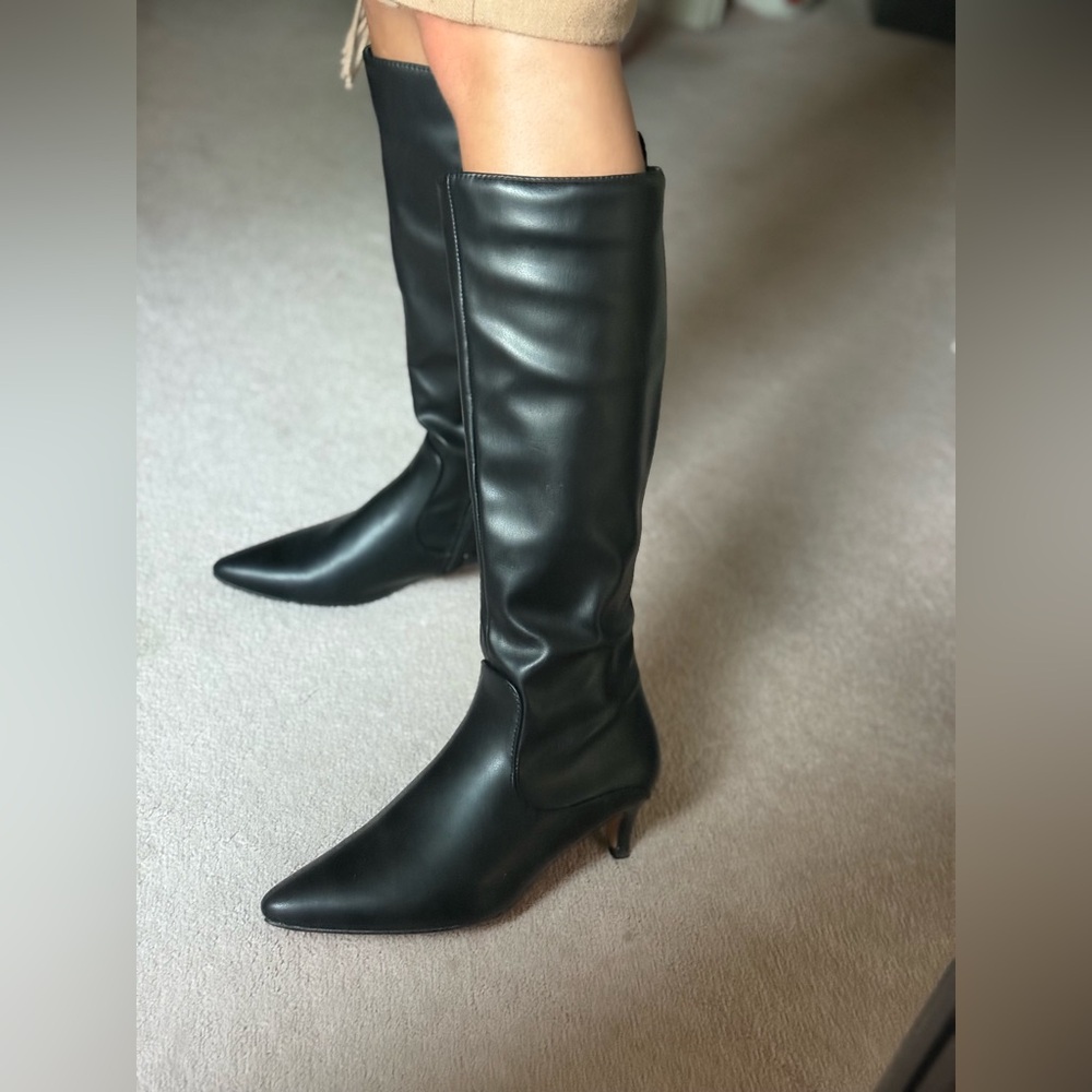 French Connection Black kitten heel boots NEVER WORN